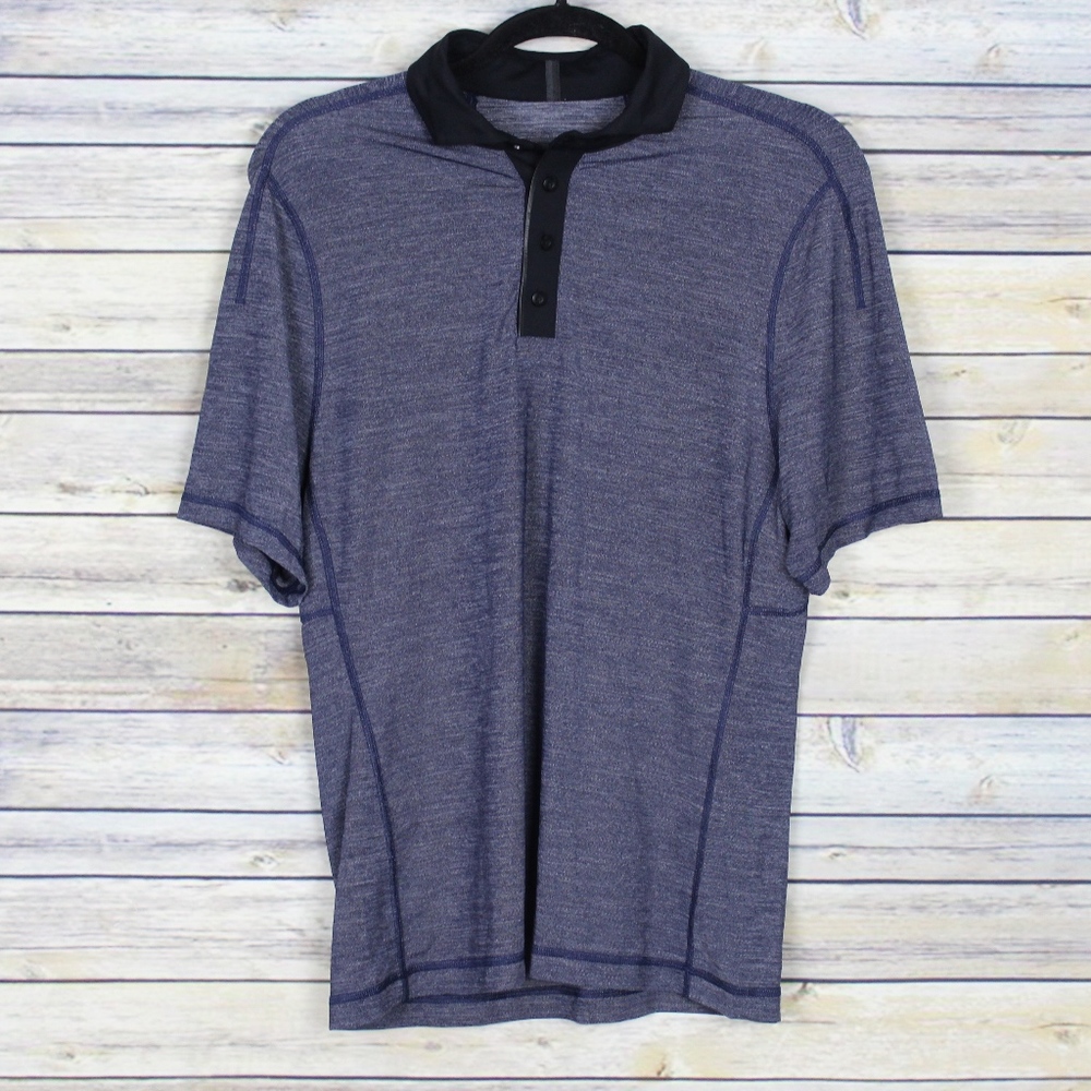 Lululemon Assert Polo Silverescent Inkwell Black
